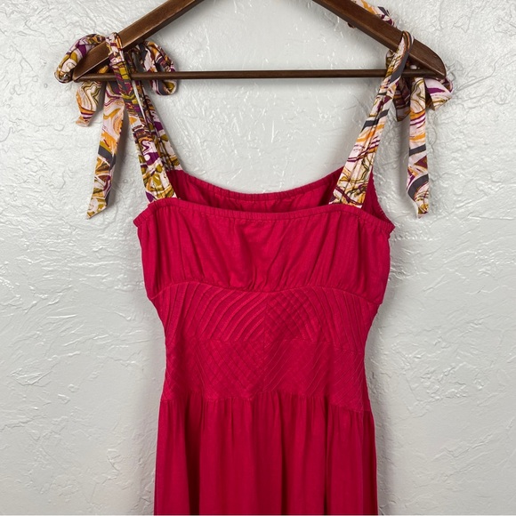 Free People romantic Santorini pink Linen blend Maxi Dress, fits like XS - Picture 8 of 12